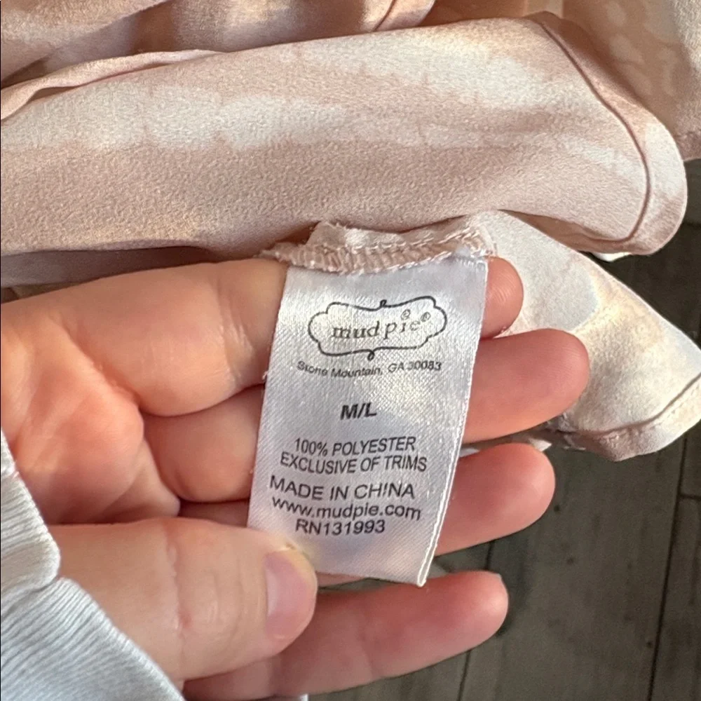 [Mud Pie] Light Peach Tie-Front Blouse - Size Medium/Large